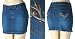 Low Waist Stretch Denim Embroidered with Rhinestone Accent Cut Off Mini Skirt