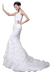 Belted Lace Mermaid Sleeveless Spring Summer Fall Winter Prom Dress 