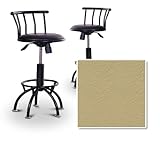 2 24"-29" Beige Vinyl Seat Black Metal Adjustable Custom Barstools (Sierra  ....