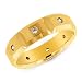 14K Yellow Gold Square Shape Diamond Accented Ring