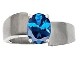 2.00 cts Genuine Blue Topaz Ring - 14kt White or Yellow Gold LIFETIME WARRANTEE