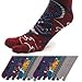 YSense 5 Pairs Womens Winter Warm Wool Knit Cat Animal Cute Casual Crew Socks