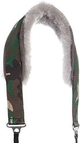 Sheepskin Lined Camera Strap, Naturally Breathable, Soft, Comfortable - Camouflage