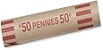 MMF Industries Preformed Coin Wrappers, Pennies, Tubular, 1000 Wrappers per Box, Red (2160600A07)