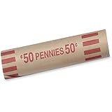 MMF Industries Preformed Coin Wrappers, Pennies, Tubular, 1000 Wrappers per Box, Red (2160600A07)