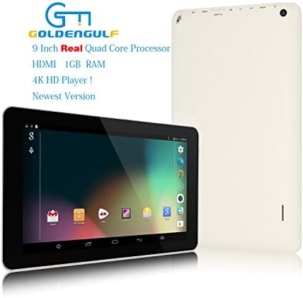 Goldengulf Latest 9" Inch Quad Core Google Android 4.4.1 Tablet PC Dual Camera Mult Touch Screen HDMI 8GB 3D Game Supported, Youtube, Netflix, play store...