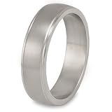 Grooved Brushed and Polished Titanium Ring (6.0mm) - Sizes 6 - 13
