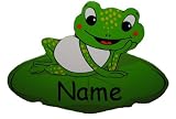 Produkt-Bild: T&uuml;rschild Namensschild Schild Kinderzimmer Holz Kinder Frosch Tier incl. Namensdruck