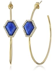 Marcia Moran "Midnight" Geometric Stone and Hoop Earrings