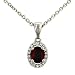 Oval Ruby(.40ct) and Diamond(.08ct) Pendant on Chain