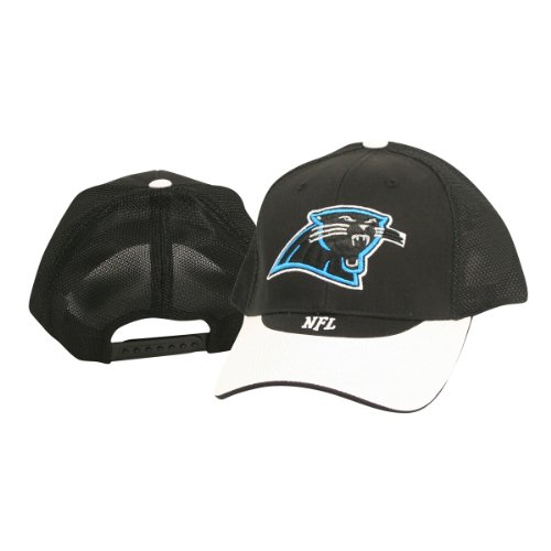 Carolina Panthers Adjustable Baseball Hat - Black / White 2-Tone