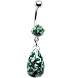 Semi Precious Amazonite Stone Teardrop Belly Ring
