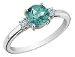 Aquamarine Ring with Diamonds 4/5 Carat (ctw) in 10K White Gold