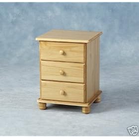 Sol 3 Drawer Antique Pine Bedside Chest Table