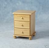 Pine Bedside Table - Sol 3 Drawer Antique Pine Bedside Chest Table
