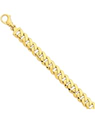 14k 10.75mm Polished Fancy Link Bracelet