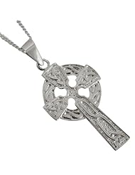 Siopa Detailed Sterling Silver Ancient Irish Cross Pendant