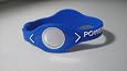 Power Balance Bracelet Wristband Blue w/ White Lettering, Size Small