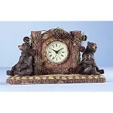 Woodsy Bear Animal Statue Desk Table Shelf Mantel Clock