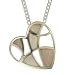 Silver Ladies Fancy Pink Mother of Pearl Heart Pendant 18