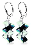 Black AB Clear Swarovski Crystal Sterling Silver Lever back 1.5 Long Dangle Earrings 41BkXM6bZWL. SL160 Black AB Clear Swarovski Crystal Sterling Silver Lever back 1.5 Long Dangle Earrings