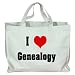 I Love/Heart Genealogy Totebag (Cotton Tote / Bag)