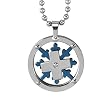 Stainless Steel Spinning Snowflake Large Medallion Pendant Necklace