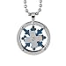 Stainless Steel Spinning Snowflake Large Medallion Pendant Necklace
