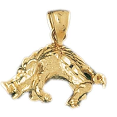 Cheap Girls Jewelry Dazzlers Solid 14k Gold 3D Boar Charm Pendant Available in three colors from jewelsberry (weights: 4.4 grams only) For Sale