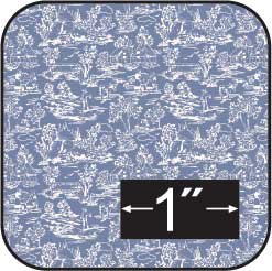 1:24 Scale French Campagne Toile Reverse Blue Cotton Fabric-for Dollhouse Miniatures