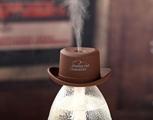 Humidifier USB 5V 4 Colors Cowboy Hat Cap Ultrasonic Fogger Mist Maker Aroma Diffuser Difusor Aroma Diffuser Humidificador (Brown)
