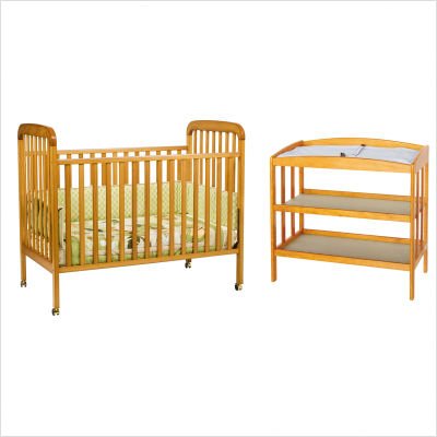 Alpha 3-in-1 Convertible Crib Nursery Set in Oak