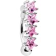 Passion Pink Top Star Quartet Belly Ring Tummy Huggy