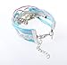 AONIMEI Fashion Lady Retro Infinity Wings Owl Strands Suede Rope Bracelet Gift