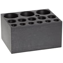 Talboys 949107 Anodized Aluminum Combination Test Tube Single Heat Block, 14 Well, 3.75" Length x 3" Width x 2" Height, For 6mm, 12mm/13mm, 25mm