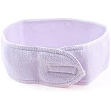 Light Purple Hook Loop Fastener Spa Bathing Beauty Headband Hair Band