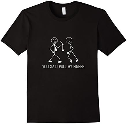 Men's You said pull my finger - stick figure t shirts XL Black