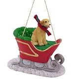 Yellow Lab Sleigh Christmas Ornament for Dog Lovers