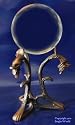 Crystal Ball Stand: Solid Brass Deco Dragons