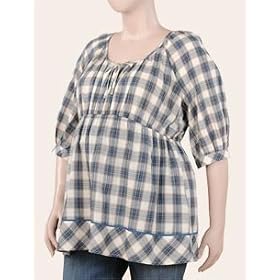 Motherhood Maternity: Plus Size Elbow Sleeve Scoop Neck Babydoll Maternity Shirt