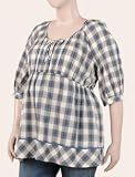 Motherhood Maternity: Plus Size Elbow Sleeve Scoop Neck Babydoll Maternity Shirt