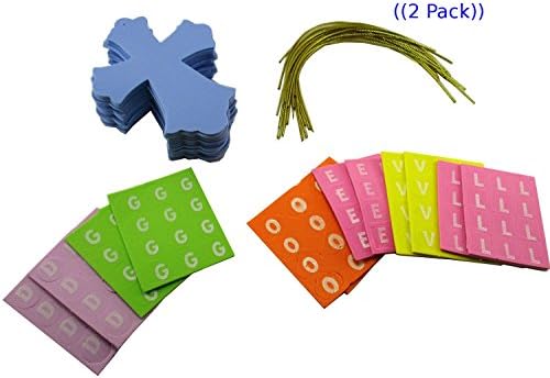 Foam Cross Craft Kit Letters That Peel and Sitck (2 Pack 48 Crosses) For Home School Parties or Church Group Projects - Creativity For Kids