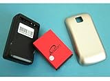 AceSoft 3900mAh Extended Life Battery+Back Cover Door+Dock AC Charger for LG Optimus M MetroPCS , Optimus C Cricket Phone