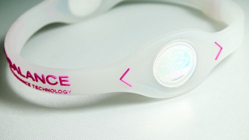 - 	 Power Balance Silicone Wristband, Clear/ Fuchsia Small