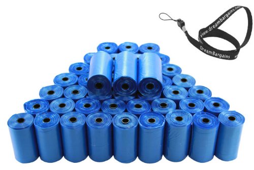 Premium 900 Blue Durable Dog Waste Bags, Pet Waste Bags, Animal Waste Bags Refill Rolls + Free DreamBargains Neckstrap