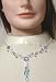 Sterling Silver Plated Chain Necklace with Blue Aquamarine Jades Earrings for Women a...