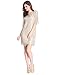 E.JAN1ST Women's Metallic Dress Boatneck 3/4 Sleeve Wave Gold Shift Party Dresses