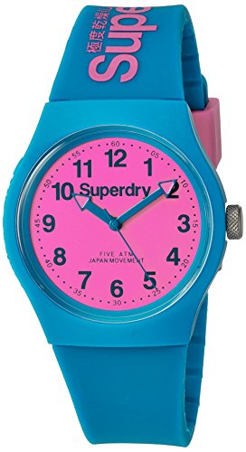 Superdry 'Urban' Quartz Plastic and Silicone Dress Watch, Color:Blue (Model: SYG164AUP)