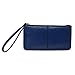 befen Women's Genuine Leather Wristlet Clutch Cell Phone Wallet, Multi Card Organizer Wallet Purse (Gemstone Blue)