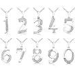 1/10ctw Diamond Number Pendant(s) in 14kt White Gold (GH/I1-I2)